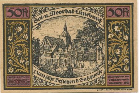 Lüneburg - Verkehrsverein - 1921 - 50 Pfennig 