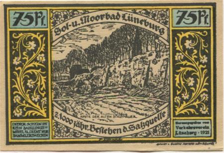 Lüneburg - Verkehrsverein - 1921 - 75 Pfennig 