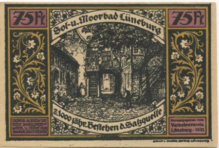 Lüneburg - Verkehrsverein - 1921 - 75 Pfennig 