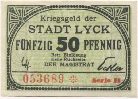 Lyck (heute: PL-Elk) - Stadt - -- - 50 Pfennig 