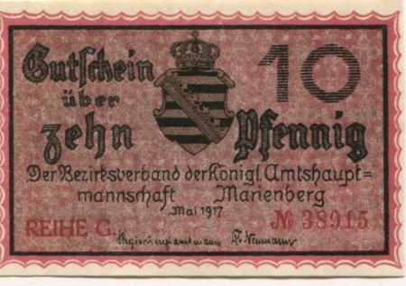 Marienberg - Amtshauptmannschaft - Mai 1917 - 31.12.1918 - 10 Pfennig 