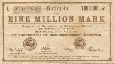 Marienberg - Amtshauptmannschaft - 11.8.1923 - 1 Million Mark 