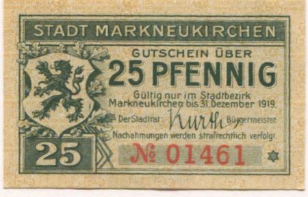 Markneukirchen - Stadt - - 31.12.1919 - 25 Pfennig 