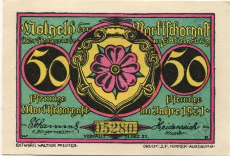 Marktschorgast - Gemeinde - - 31.12.1921 - 50 Pfennig 