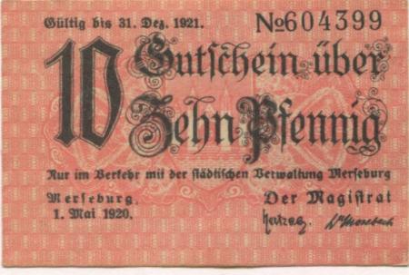 Merseburg - Stadt - 1.5.1920 - 31.12.1921 - 10 Pfennig 