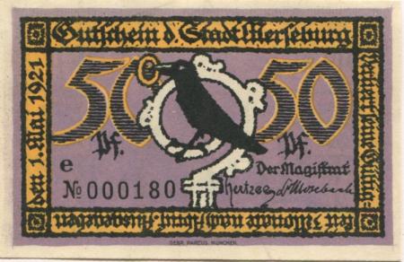 Merseburg - Stadt - 1.5.1921 - 50 Pfennig 