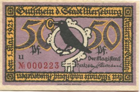 Merseburg - Stadt - 1.5.1921 - 50 Pfennig 