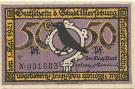 Merseburg - Stadt - 1.5.1921 - 50 Pfennig 