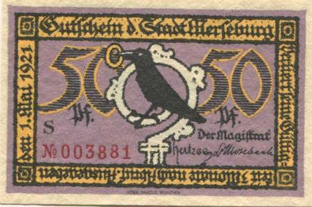 Merseburg - Stadt - 1.5.1921 - 50 Pfennig 
