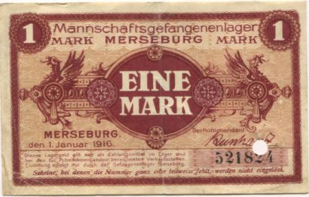 Merseburg - Mannschaftsgefangenenlager - 1.1.1916 - 1 Mark 