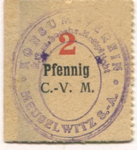 Meuselwitz - Konsum-Verein eGmbH - -- - 2 Pfennig 