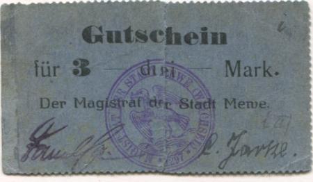 Mewe (heute: PL-Gniew) - Stadt - -- - 3 Mark 