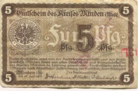 Minden - Kreis - 17.7.1917 - 5 Pfennig 