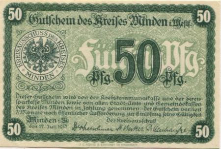 Minden - Kreis - 17.7.1917 - 50 Pfennig 