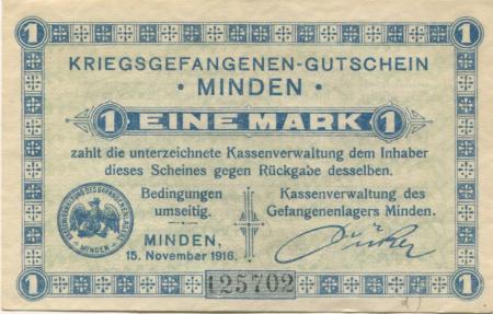 Minden - Kriegsgefangenenlager - 15.11.1916 - 1 Mark 