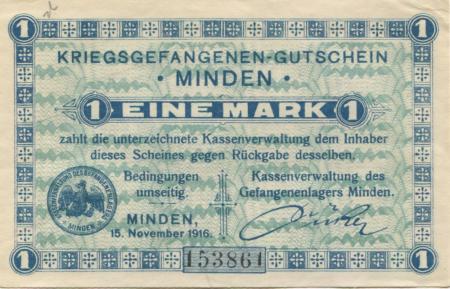 Minden - Kriegsgefangenenlager - 15.11.1916 - 1 Mark 