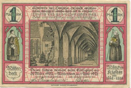 Möllenbeck (heute: Rinteln) - Gemeinde - 1.4.1921 - 31.3.1922 - 1 Mark 