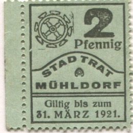 Mühldorf - Stadt - - 31.3.1921 - 2 Pfennig 