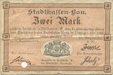 Mülhausen (heute: F-Mulhouse) - Stadt - 10.9.1914 - 2 Mark 