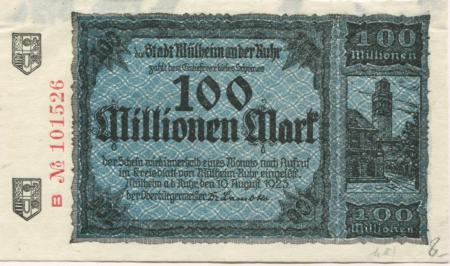 Mülheim - Stadt - 10.8.1923 - 100 Millionen Mark 