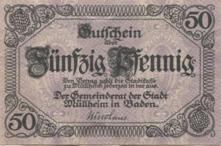 Müllheim - Stadt -  -- - 50 Pfennig 