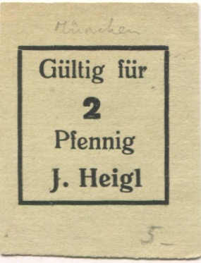 München - Heigl, J. - -- - 2 Pfennig 