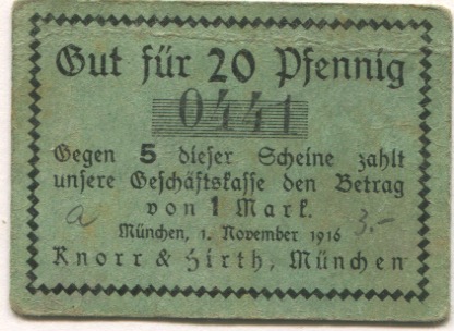 München - Knorr & Hirth, Münchner Neueste Nachrichten - 1.11.1916 - 20 Pfennig 