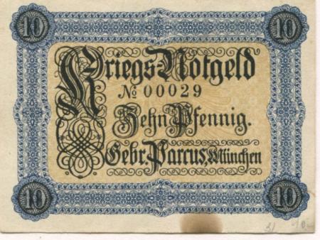 München - Parcus, Gebrüder, Dr. Wild'sche Buchdruckerei - -- - 10 Pfennig 