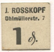 München - Rosskopf, J., Ohlmüllerstr. 7 - -- - 1 Pfennig 