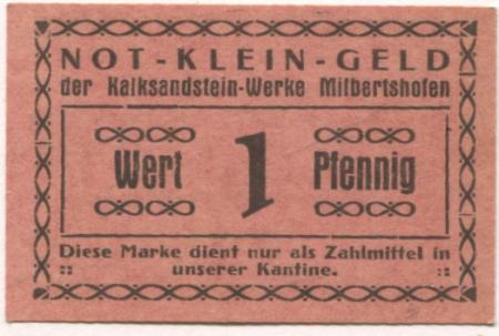 München-Milbertshofen - Kalksandstein-Werke - -- - 1 Pfennig 