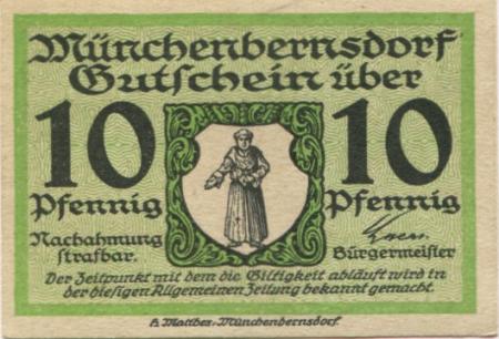 Münchenbernsdorf - Stadt - -- - 10 Pfennig 