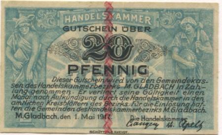 München-Gladbach - Handelskammer - 1.5.1917 - 20 Pfennig 