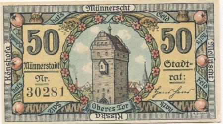 Münnerstadt - Stadt - 1.1.1921 - 50 Pfennig 