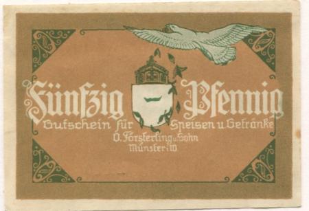 Münster - Försterling, O. & Sohn, Hotel und Kaffee Kaiserhof - -- - 50 Pfennig 