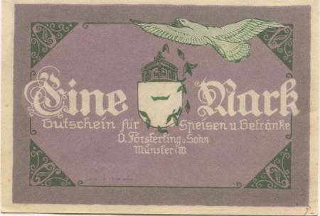 Münster - Försterling, O. & Sohn, Hotel und Kaffee Kaiserhof - -- - 1 Mark 