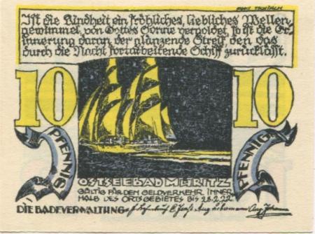 Müritz (heute: Graal-Müritz) - Badeverwaltung -  - 28.2.1922 - 10 Pfennig 