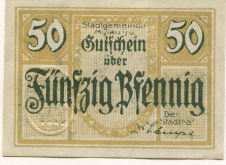 Mylau - Stadt - - 31.12.1919 - 50 Pfennig 