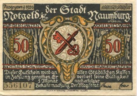 Naumburg - Stadt - 1920 - 50 Pfennig 