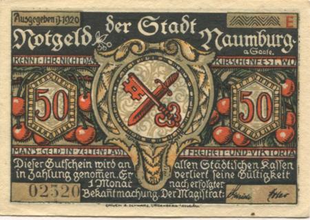 Naumburg - Stadt - 1920 - 50 Pfennig 