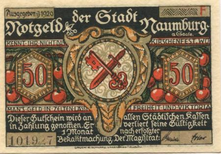 Naumburg - Stadt - 1920 - 50 Pfennig 