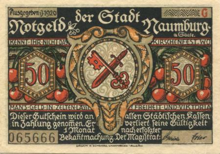 Naumburg - Stadt - 1920 - 50 Pfennig 