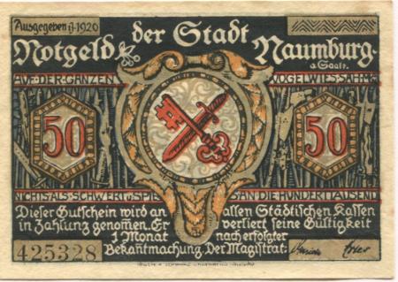 Naumburg - Stadt - 1920 - 50 Pfennig 