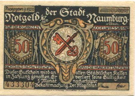 Naumburg - Stadt - 1920 - 50 Pfennig 