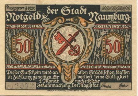 Naumburg - Stadt - 1920 - 50 Pfennig 