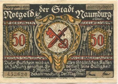 Naumburg - Stadt - 1920 - 50 Pfennig 