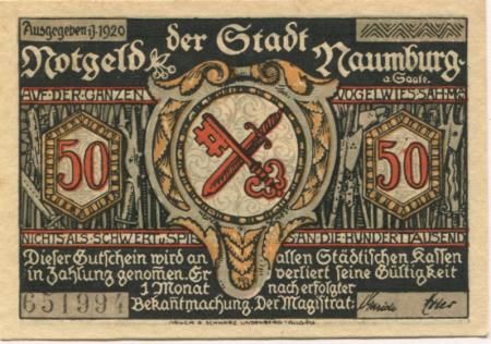 Naumburg - Stadt - 1920 - 50 Pfennig 
