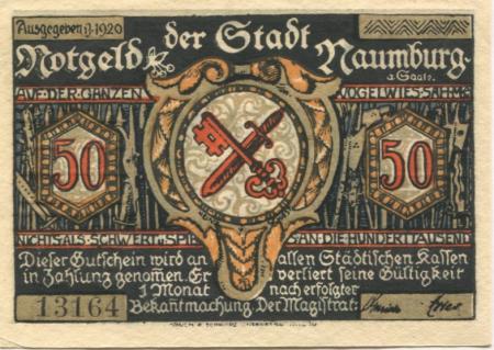 Naumburg - Stadt - 1920 - 50 Pfennig 