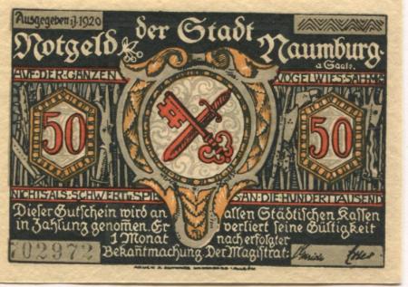 Naumburg - Stadt - 1920 - 50 Pfennig 