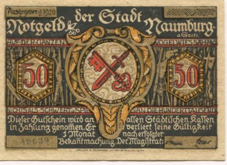 Naumburg - Stadt - 1920 - 50 Pfennig 