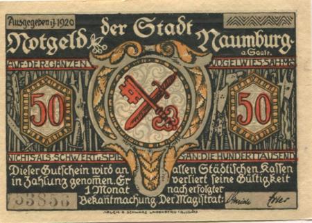 Naumburg - Stadt - 1920 - 50 Pfennig 